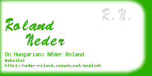 roland neder business card